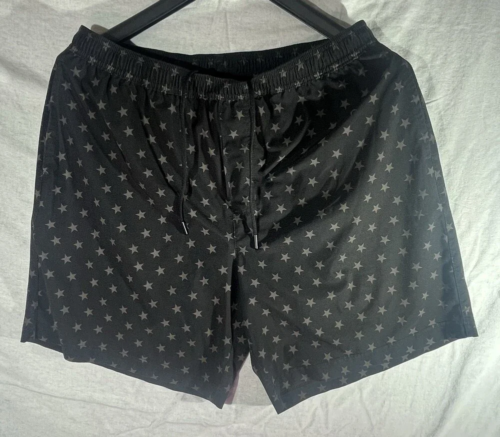 Chubbies Men’s XL 7 Inch Inseam Star Print Elastic Waist Swim Trunks